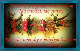 Kartka z palmą i życzeniami